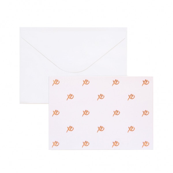 Rose Gold XO Card & Envelope Set - Lemon Canary